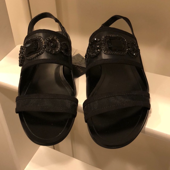 Marni-Style Black Embellished Sandals 39